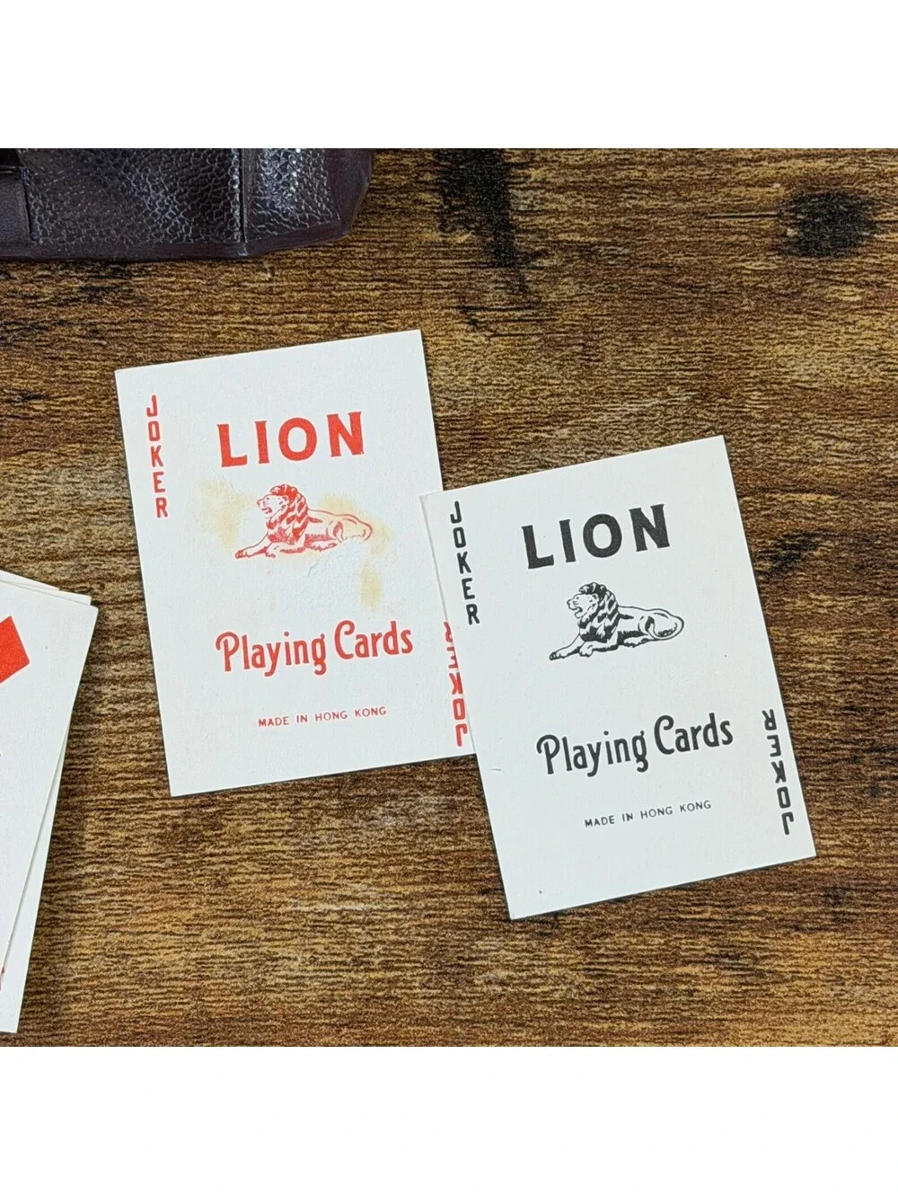 Vintage 60s 70s Travel Playing Card Case Lion Cards Score Pad Ostrich Vinyl
